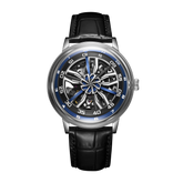 OBLVLO SCM-SK Unique Blue Supercar Alloy Wheels Dial Automatic 42mm Watch - Cool Waterproof Watches for men